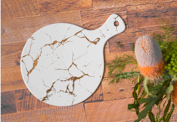 Kintsukuroi Round Pizza Plate White or Black