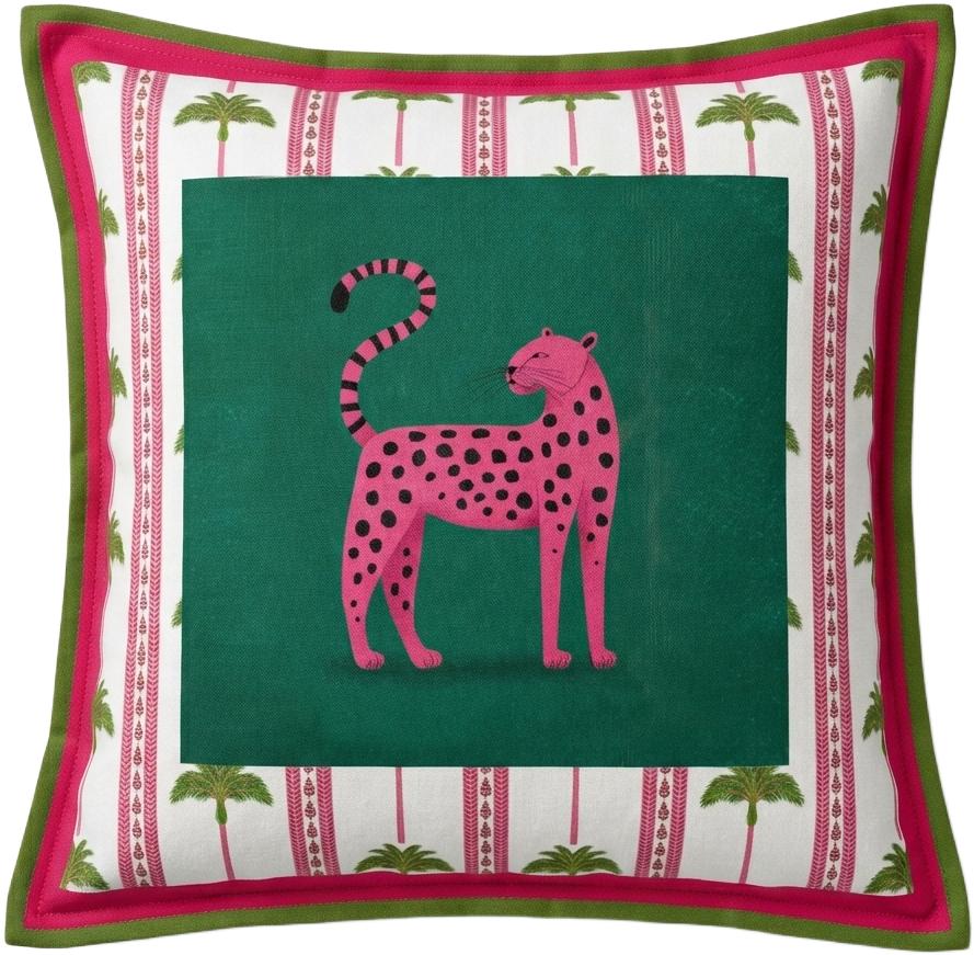 LIME CHEETAH SCATTER CUSHION
