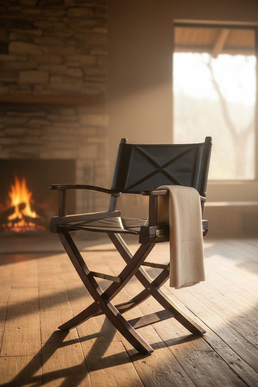 Oak & Leather Director's Chair
