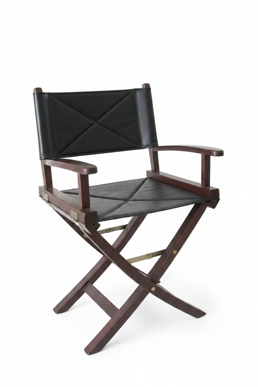 Oak & Leather Director's Chair