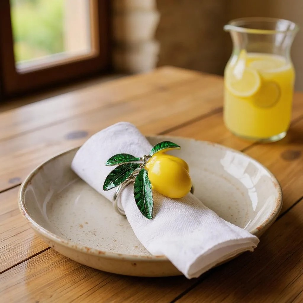Napkin Rings 8pc Set - Lemons