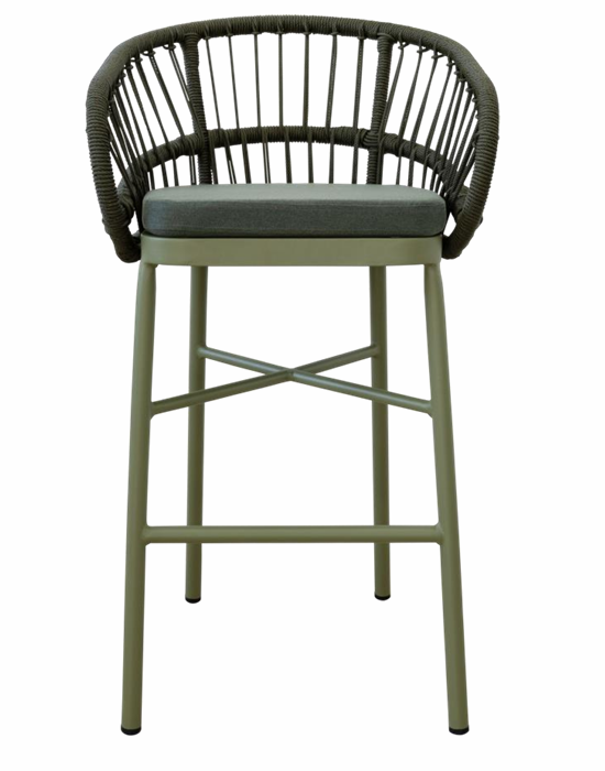 Lola Outdoor Bar Chair in Corfu Kelp