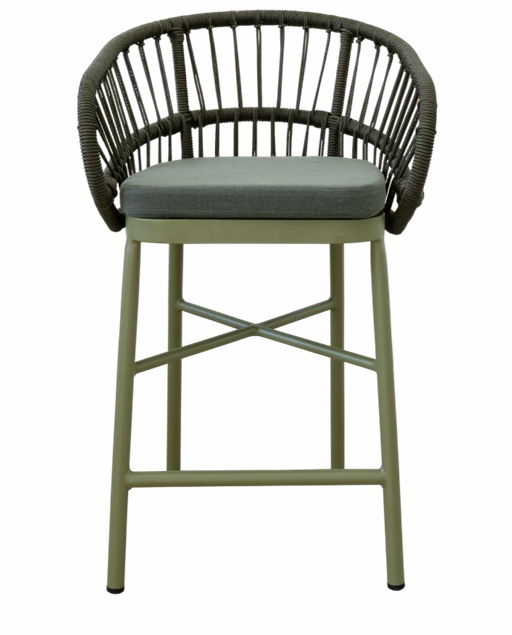 Lola Outdoor Counter Chair in Corfu Kelp