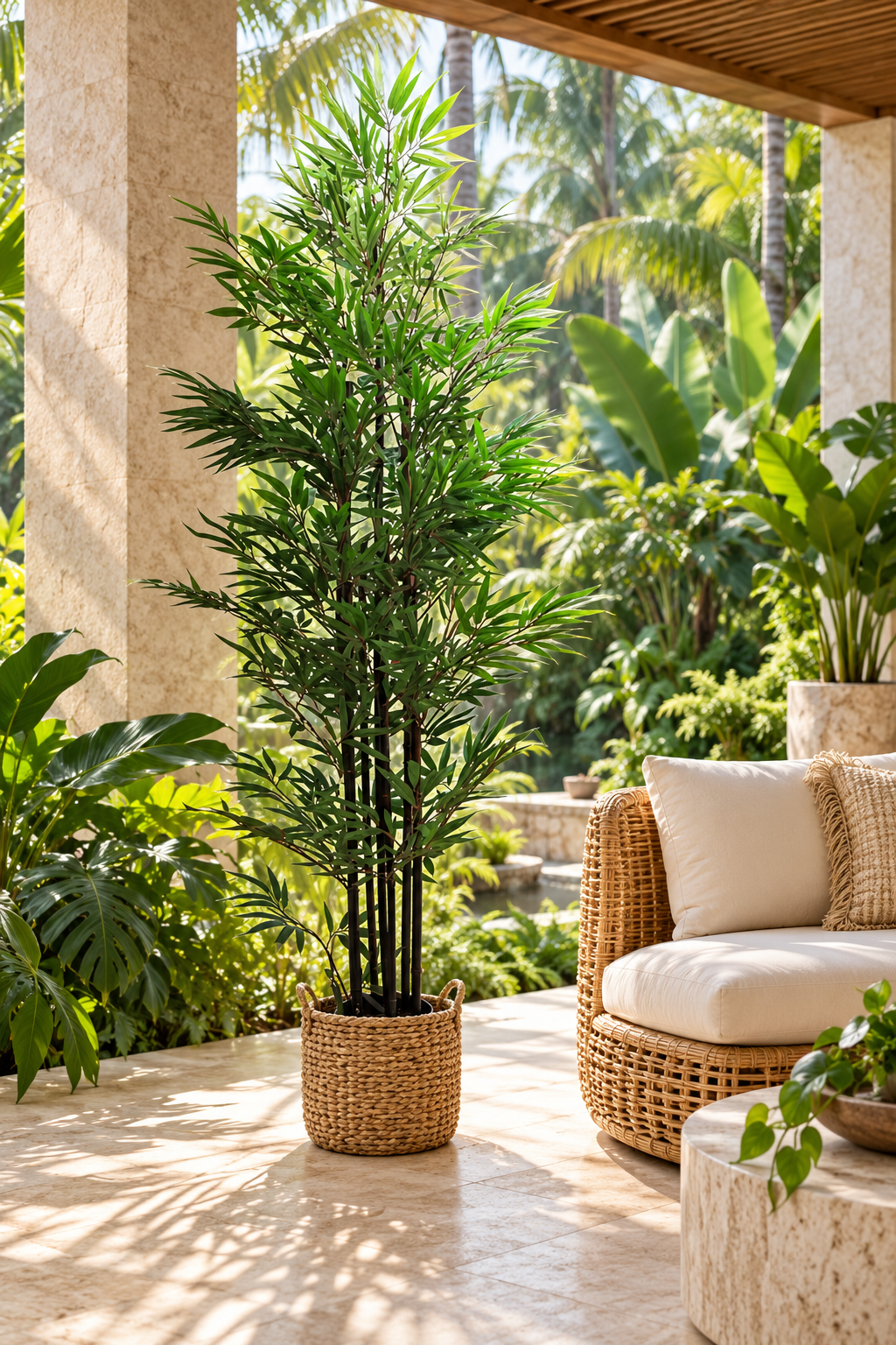 190cm Black Faux Bamboo Tree
