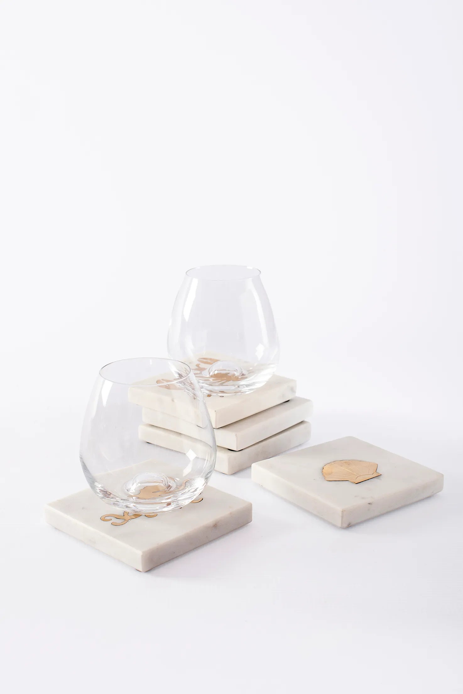 COASTER MARBLE CRAB SET OF 4