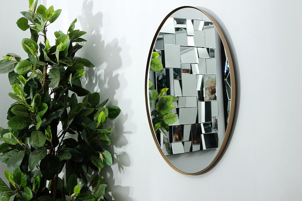 Sleek Oval Wall Mirror – 600x900mm Antique Gold Frame for Contemporary Spaces