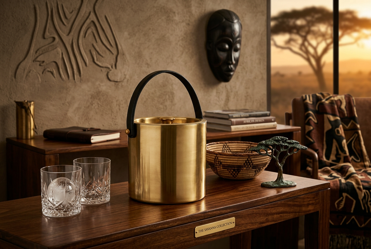 Ice Bucket Safari Medium - Antique Brass