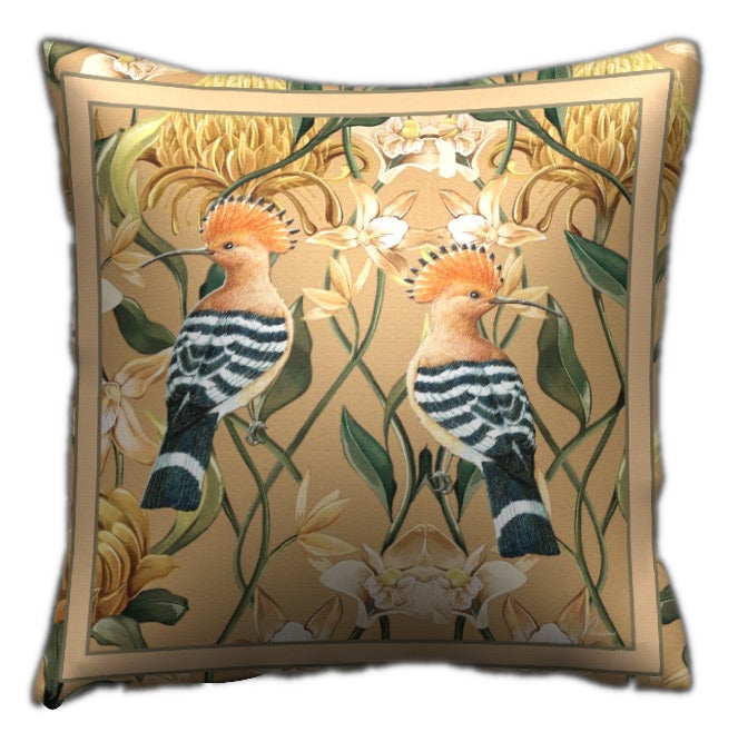 Indulge in luxury with our Ochre Hoopoe Scatter Cushions. These sophisticated cushions feature a unique and elegant design inspired by the exotic Hoopoe bird. Made with premium materials, they offer both comfort and style to elevate any space. Enhance your decor and treat yourself to a touch of exclusivity with these beautiful scatter cushions.