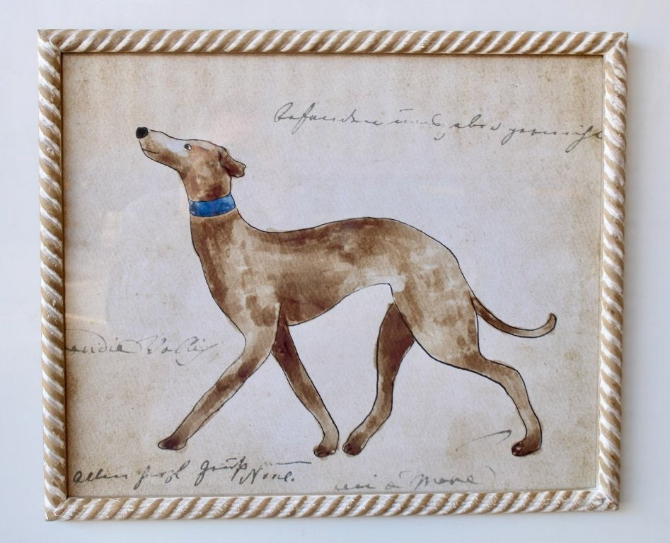 BROWN GREYHOUND PICTURE SCROLL FRAME