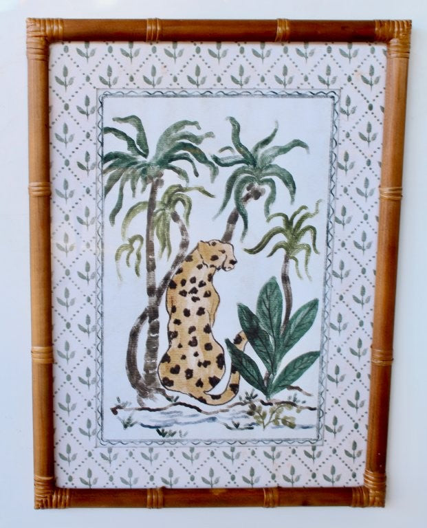 CHEETAH PICTURE BAMBOO FRAME