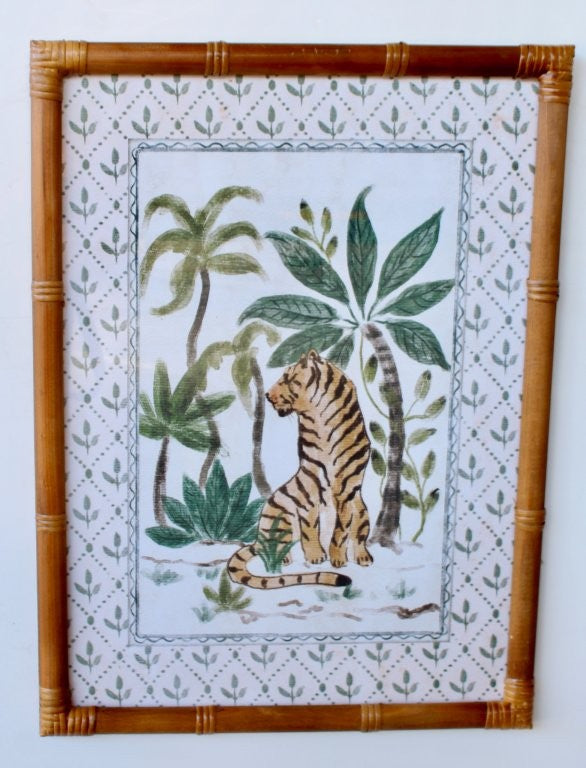 TIGER PICTURE BAMBOO FRAME
