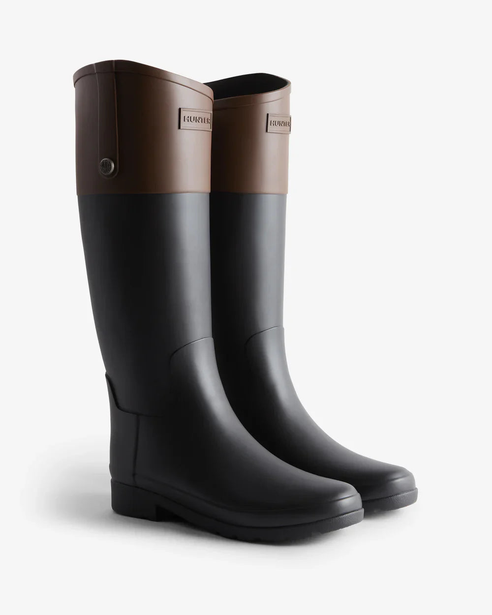 Women's Refined Riding Tall Wellington Boots - Black/Brown