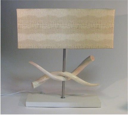 Kudu Inner Horizontal Twist Lamp Croc Oblong shade - NetDécor 