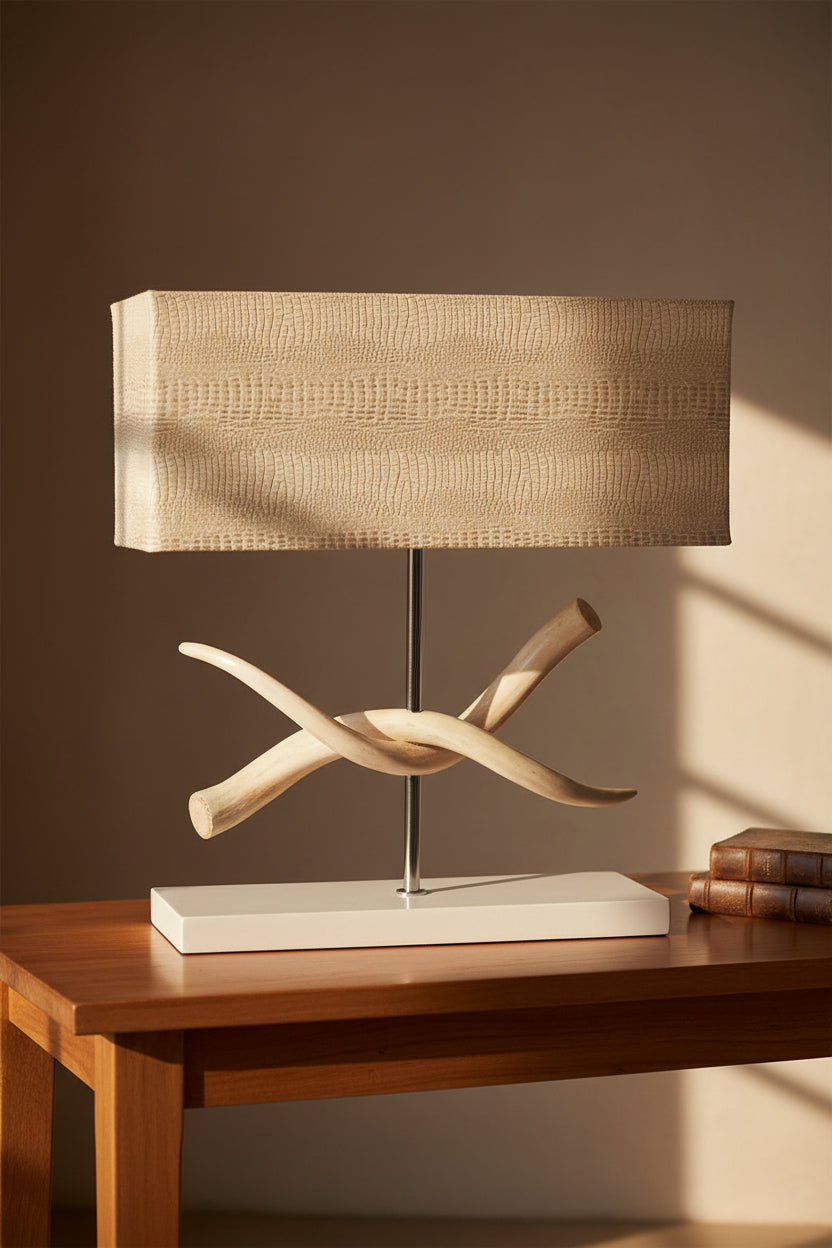 Kudu Inner Horizontal Twist Lamp Croc Oblong shade - NetDécor 