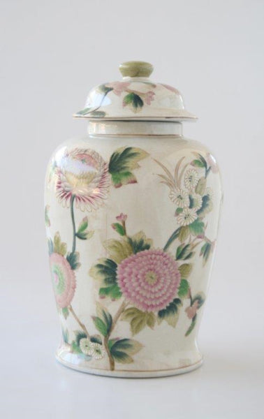 Pink Flower Ginger Jar - NetDécor 