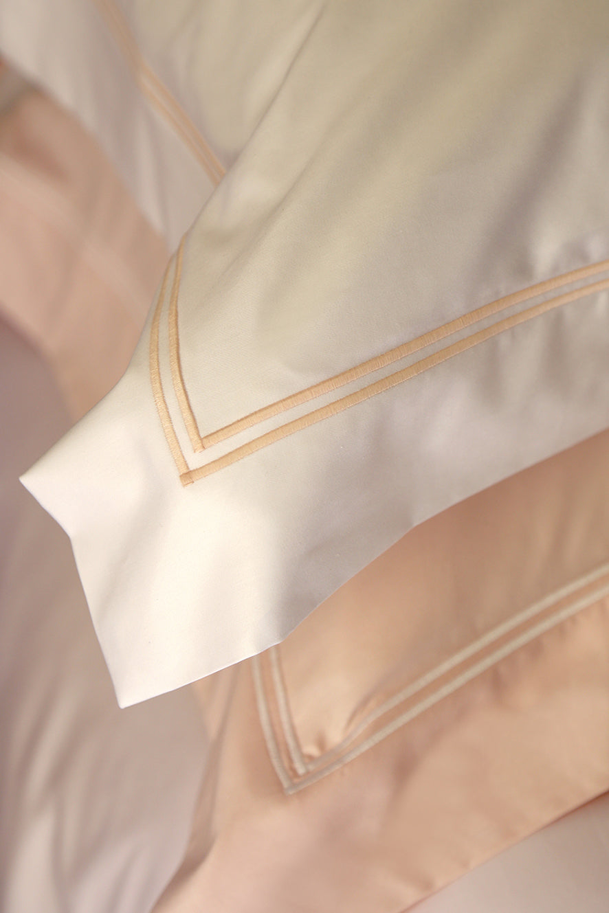 REED LINEN - Percale Two Row Cord Standard Pillowcases