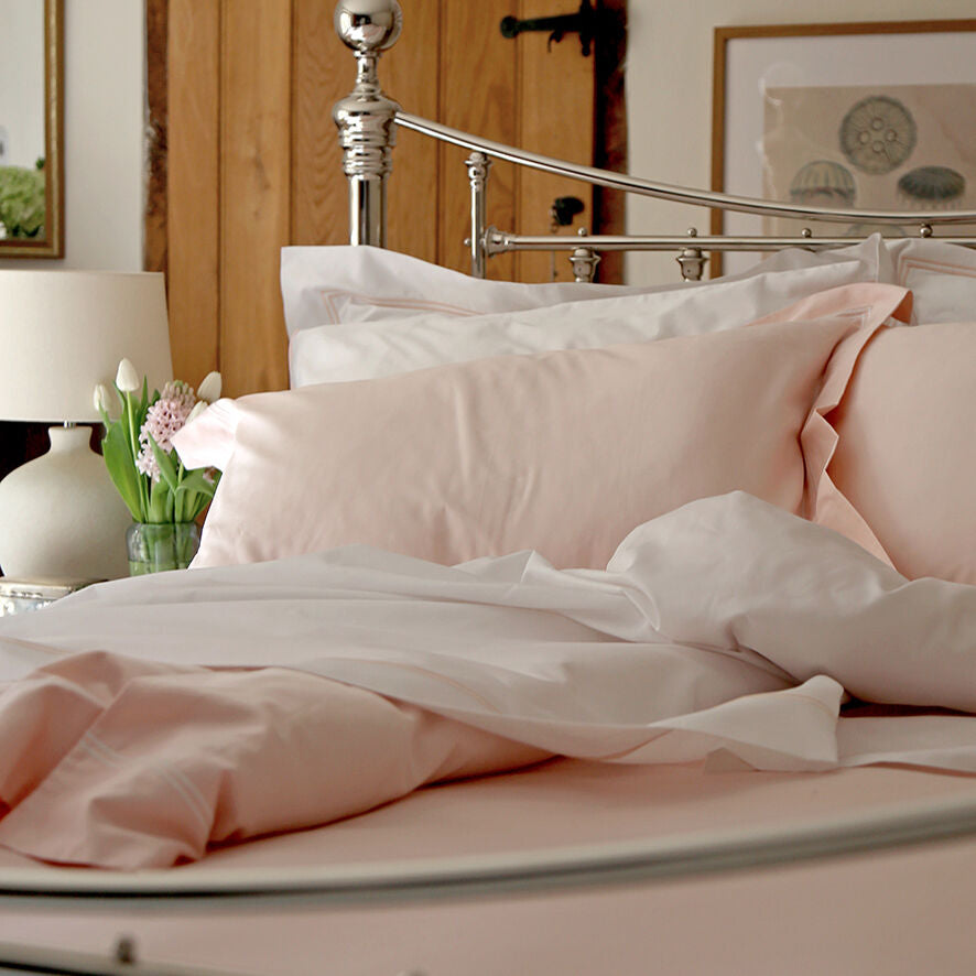 REED LINEN - Percale Two Row Cord Flat Sheet