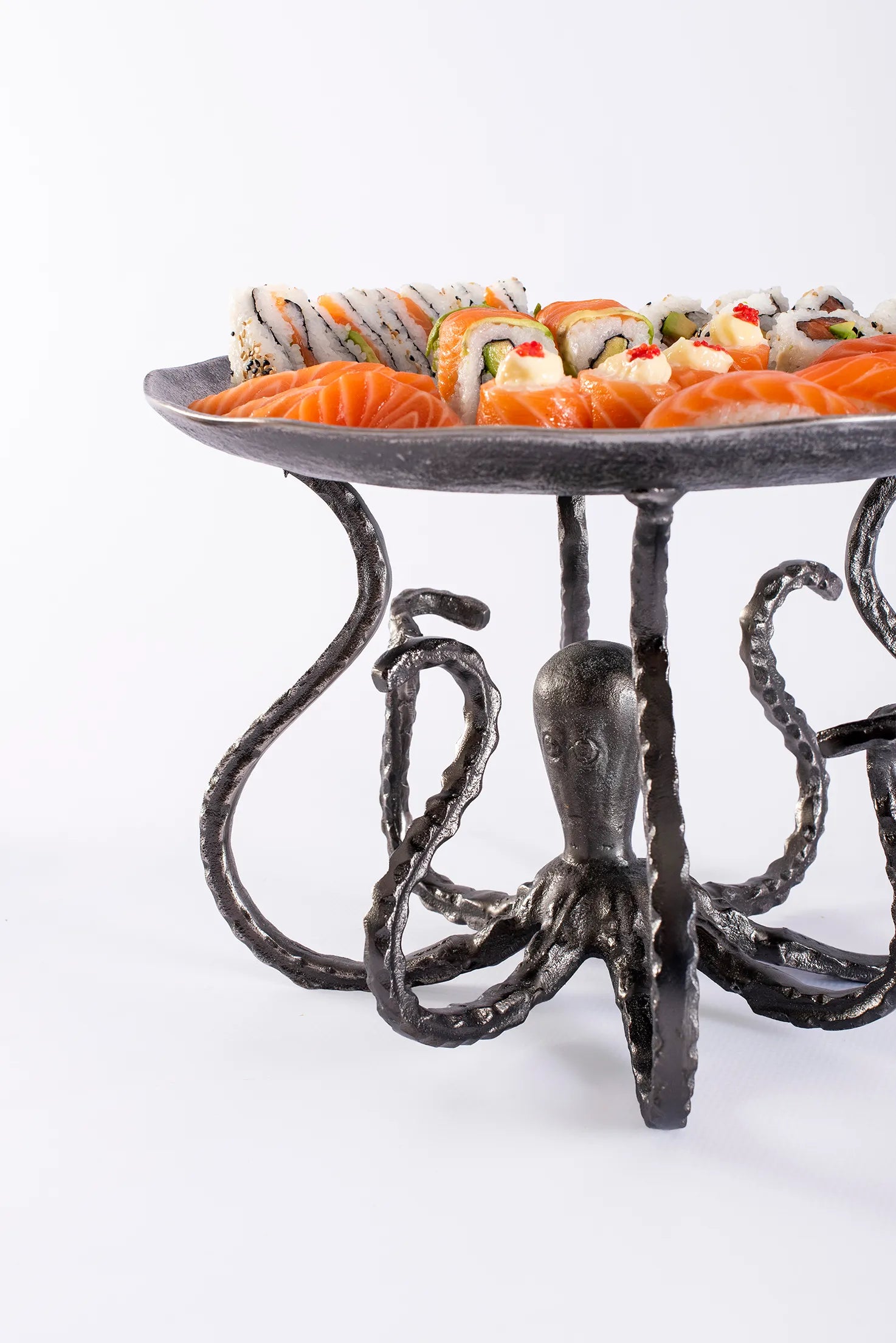 CAKE PLATE OCTOPUS PEWTER