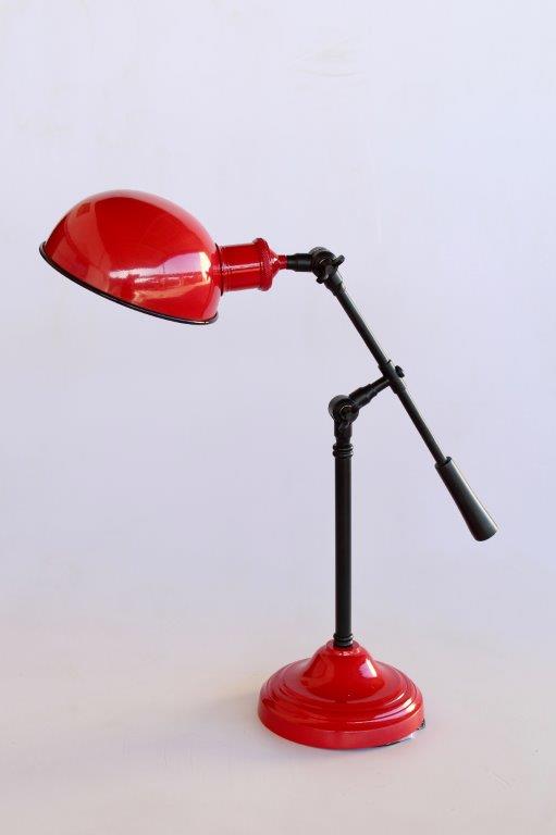 Red & Black Enamel Study Lamp