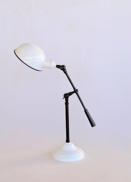 White & Black Enamel Study Lamp