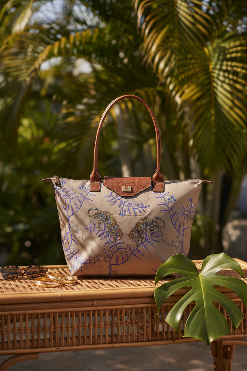 Foldable Safari Tote -Sahara Sand