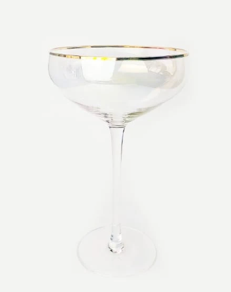 Back in Stock! Shanghai Crystal Champagne Coupe - 4 Piece Glassware Set - NetDécor 