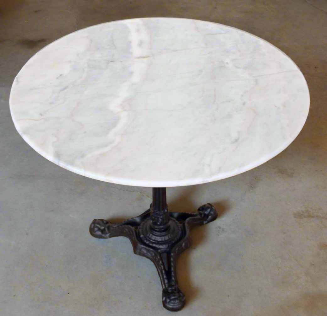 80cm WHITE ROUND MARBLE TABLE - BACK IN STOCK! - NetDécor 