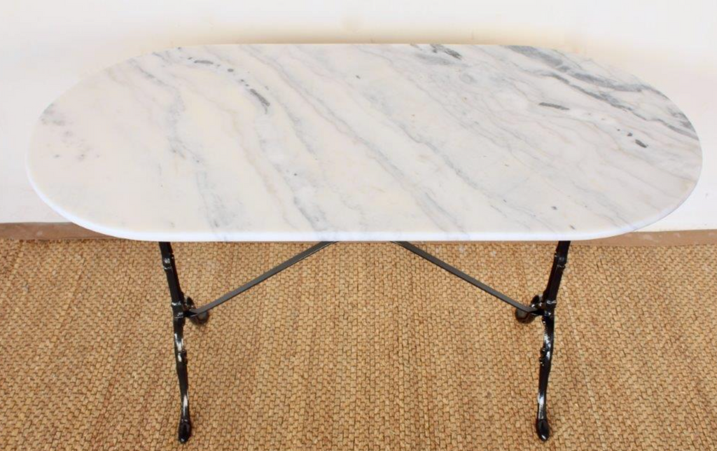 WHITE OVAL MARBLE TABLE - NetDécor 
