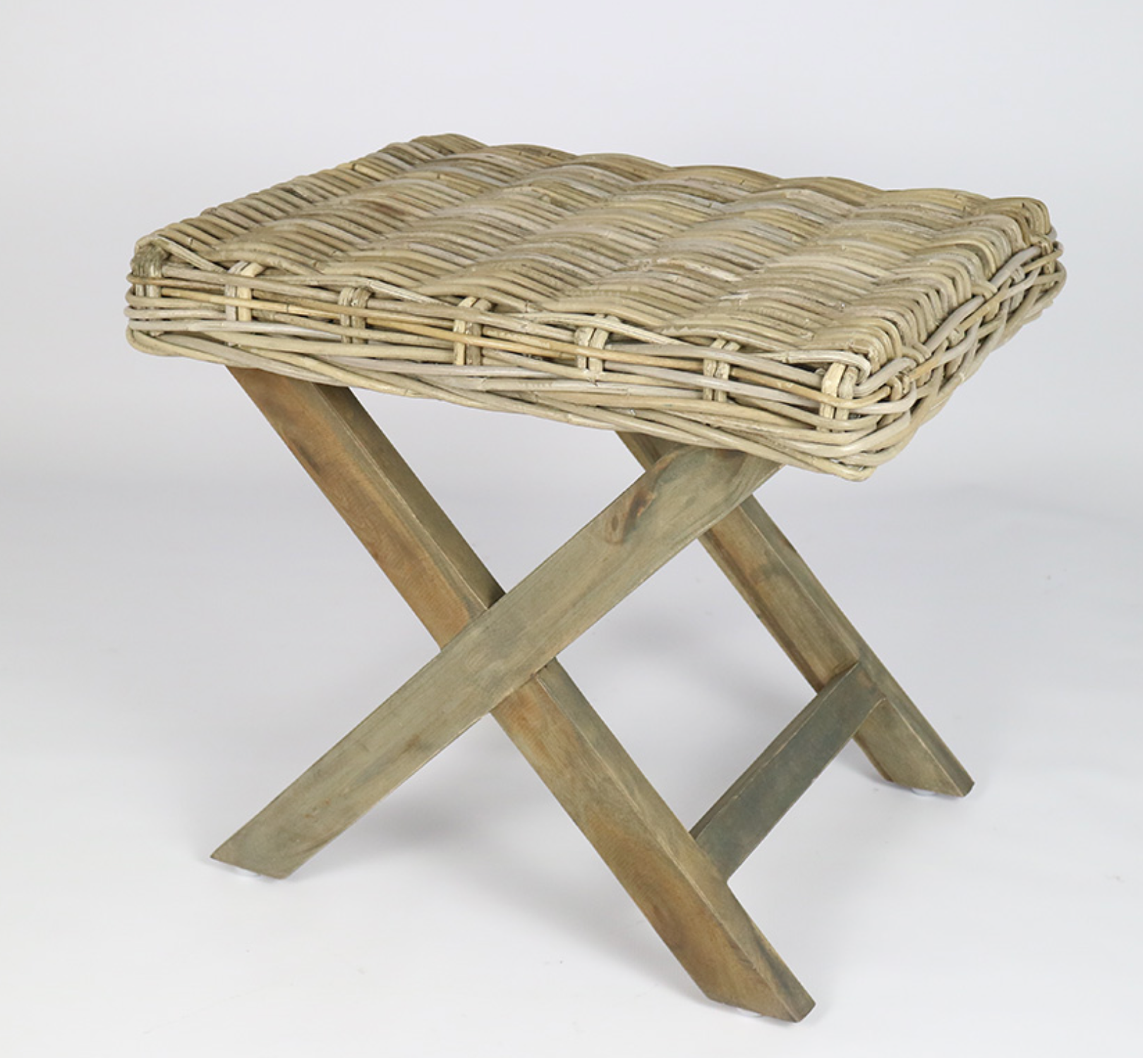 RATTAN THICK CROSS STOOL - NetDécor 