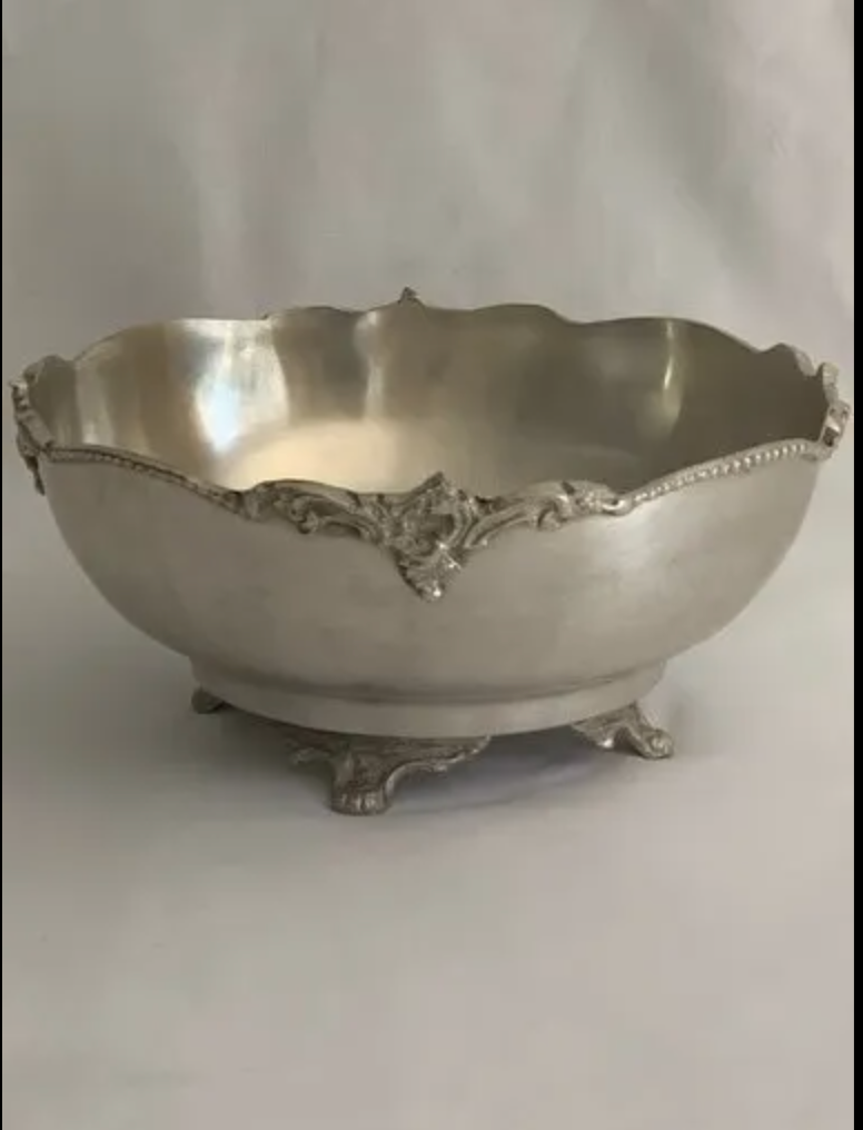 Ornate Pewter Fruit Bowl - NetDécor 