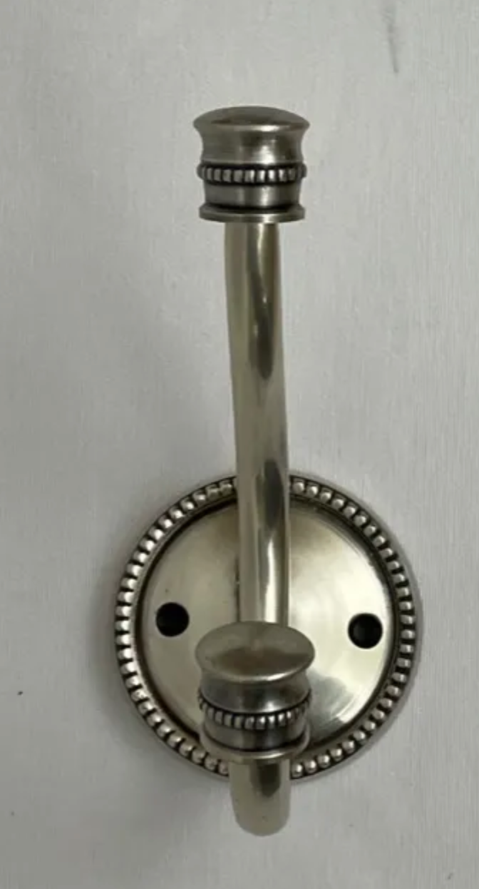 Pewter Beaded Bathroom Hook - NetDécor 