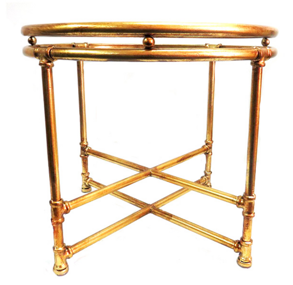 Gold Finish Metal and Glass Table - NetDécor 
