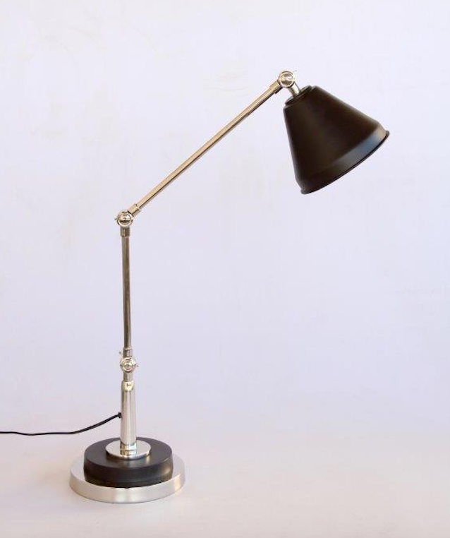 73cm MATT BLACK & SILVER TABLE LAMP