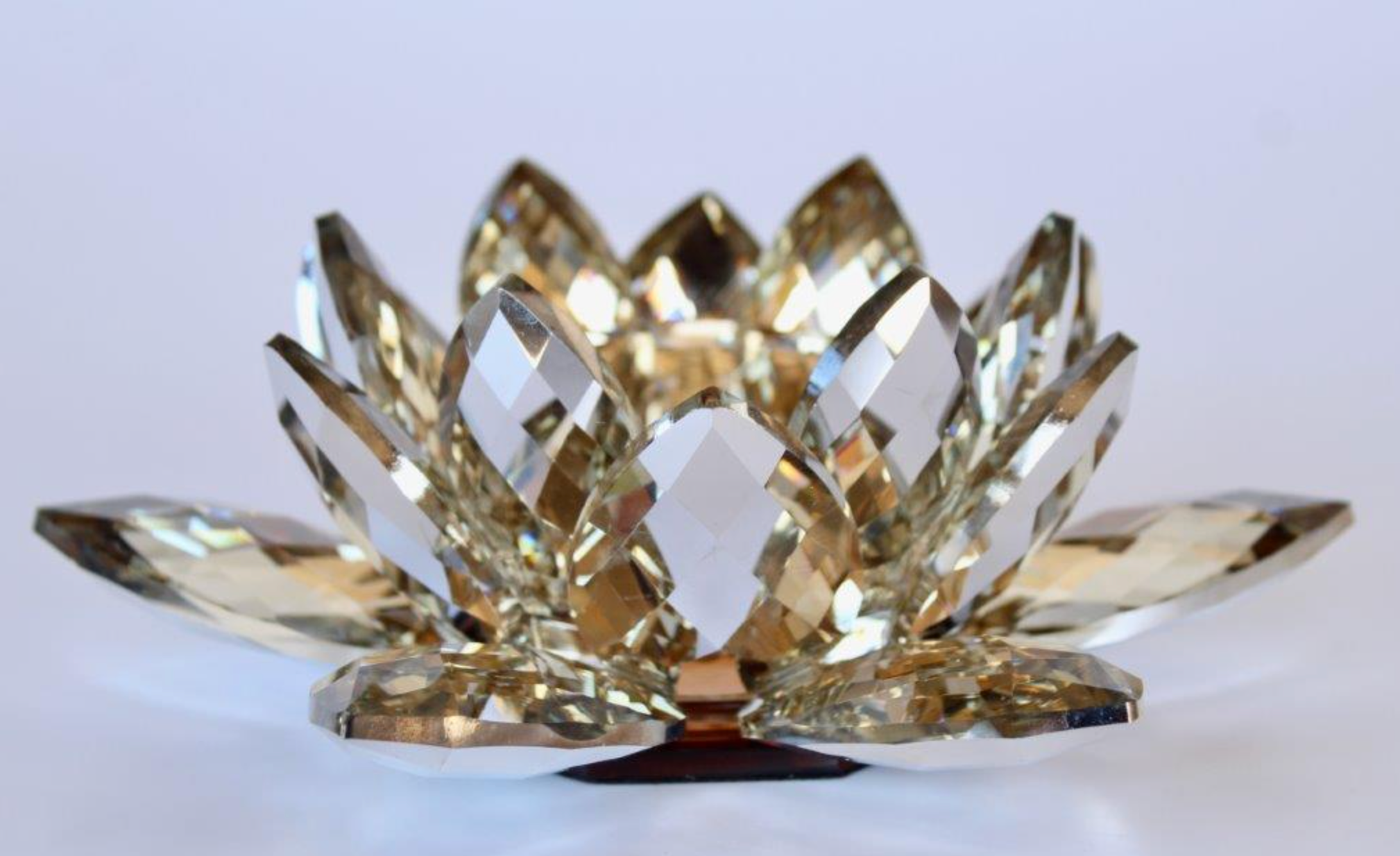 CHAMPAIGNE GLASS LOTUS CANDLE HOLDER