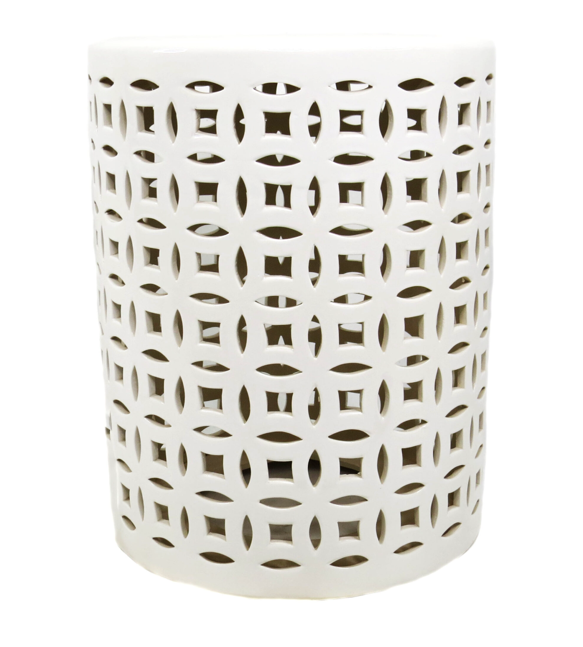 White Classic Glazed Garden Stool