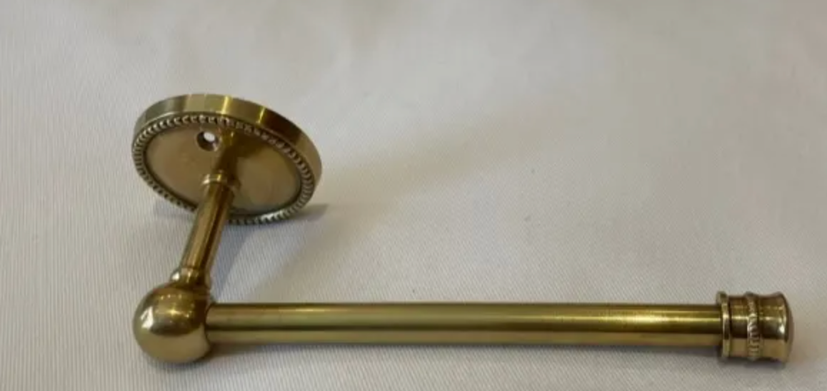 TOILET ROLL HOLDER BEADED BRASS
