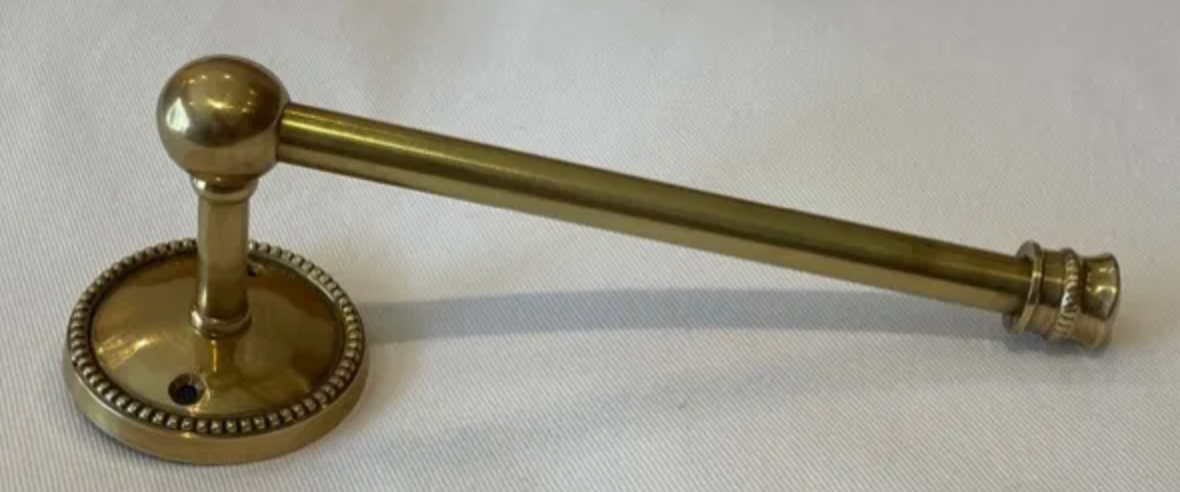 TOILET ROLL HOLDER BEADED BRASS