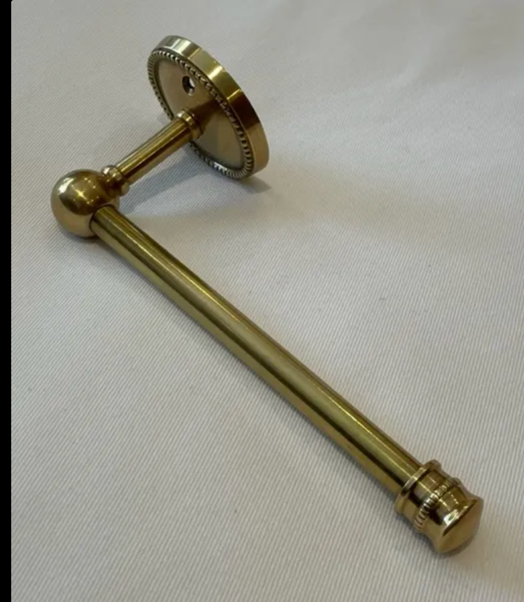 TOILET ROLL HOLDER BEADED BRASS