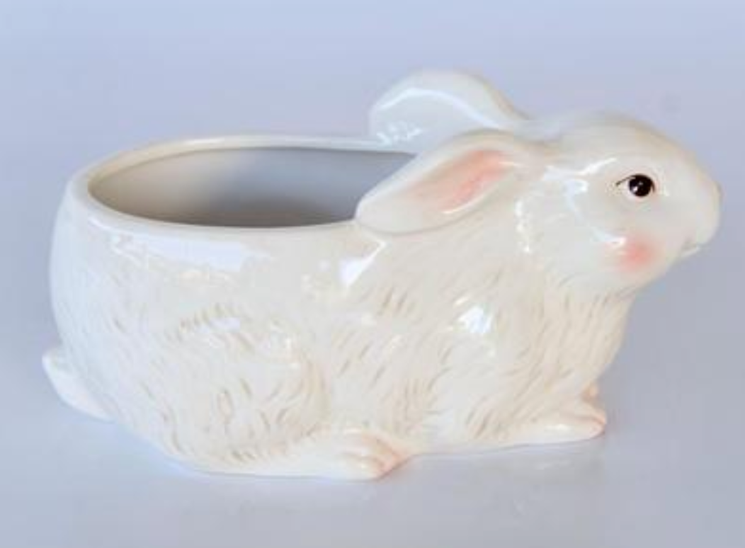 CREAM RABBIT FLOWER POT