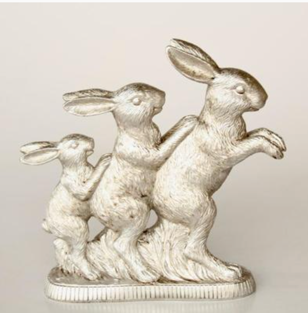 3 SILVER DANCING BUNNYS