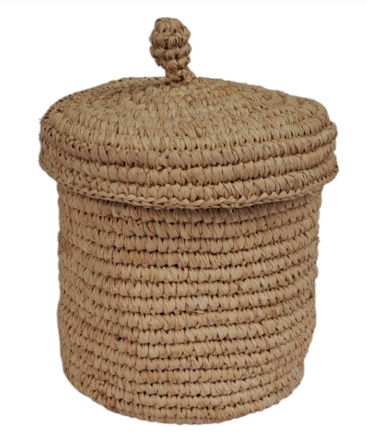 RAFFIA BASKET WITH LID
