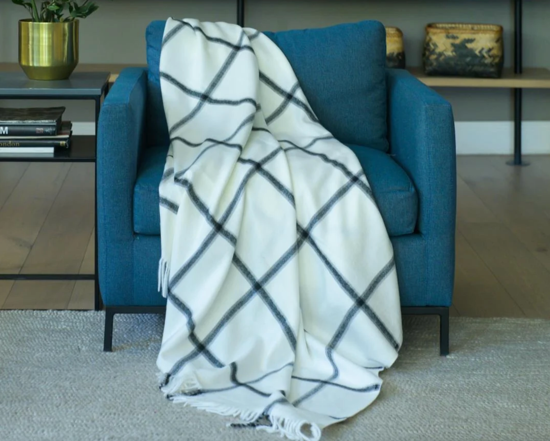 Soft and Luxurious Wild Dove and Black Throw