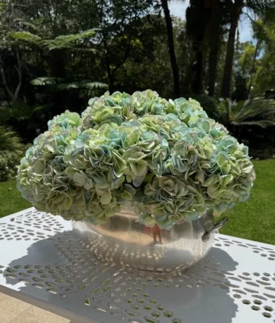 12 Stems x 47cm Real Touch Green Hydrangeas