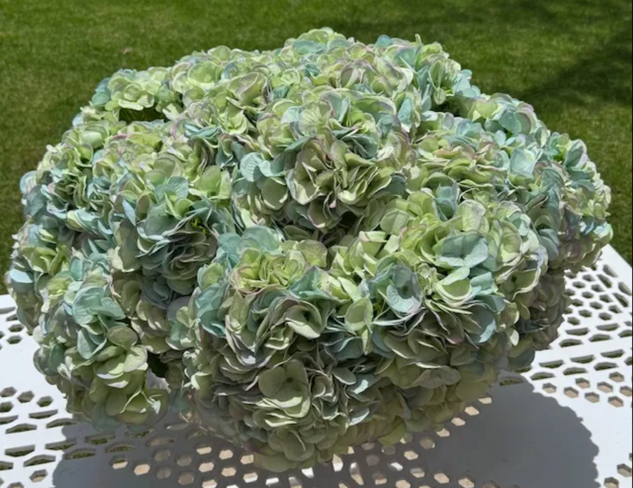 12 Stems x 47cm Real Touch Green Hydrangeas
