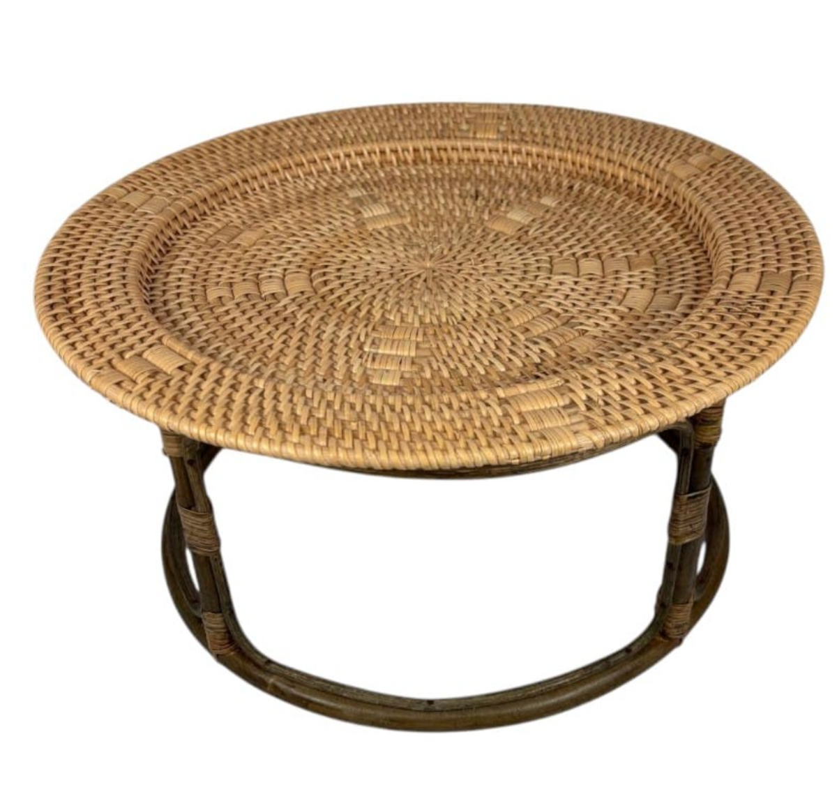 SET OF 2 ANTIQUE RATTAN BUFFET STANDS