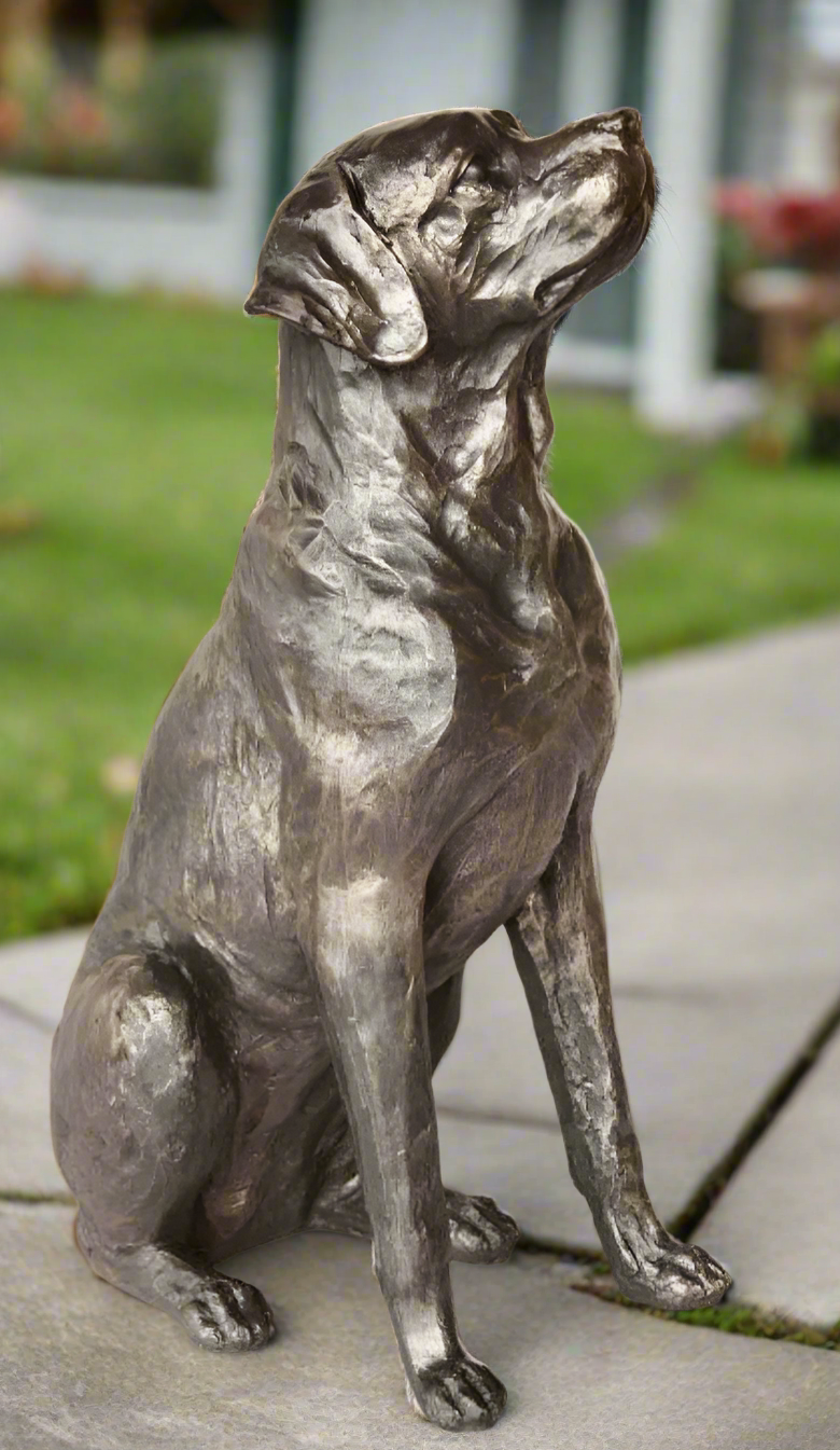 LARGE SITTING BRONZE RESIN LABRADOR
