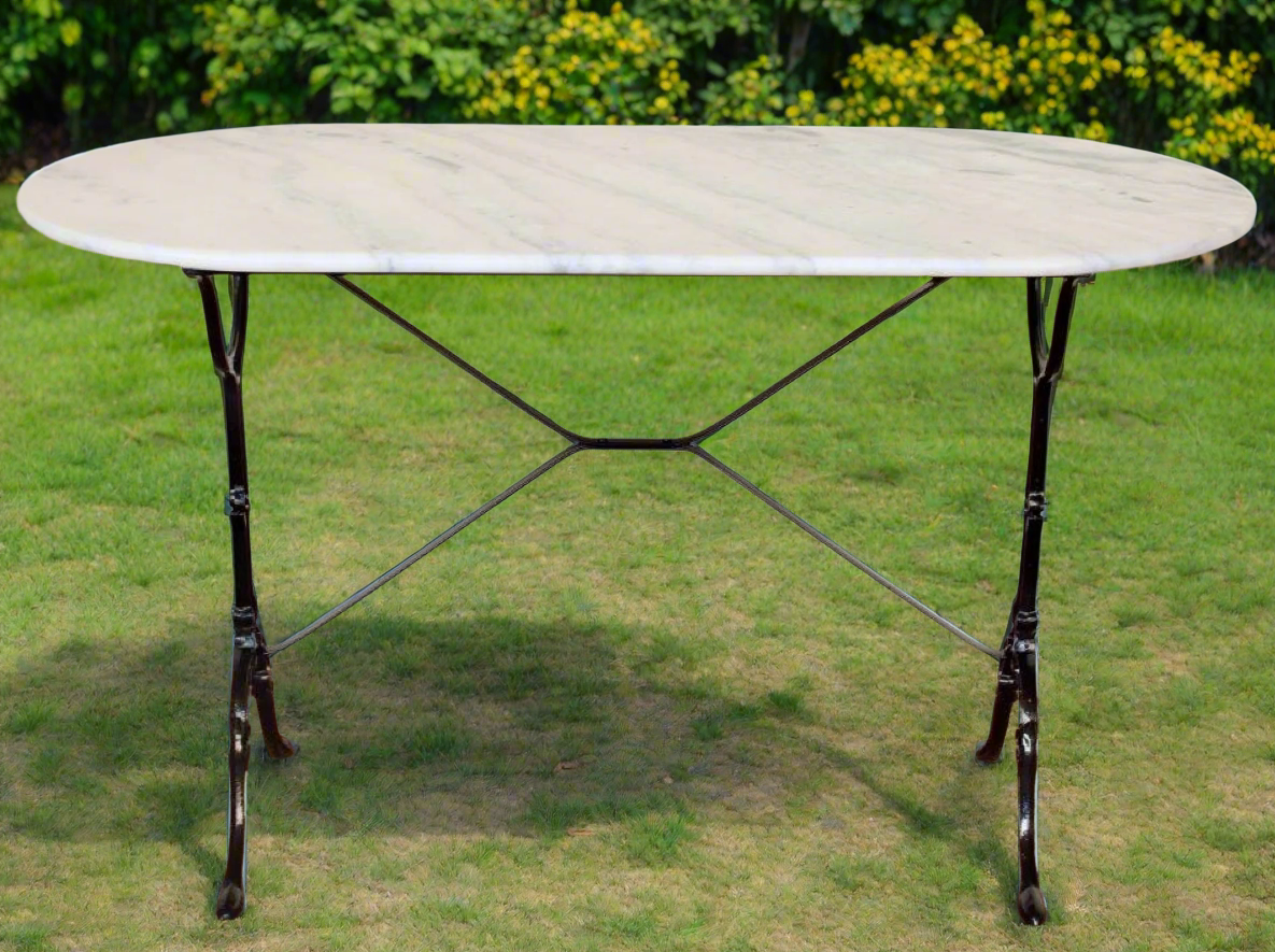 WHITE OVAL MARBLE TABLE