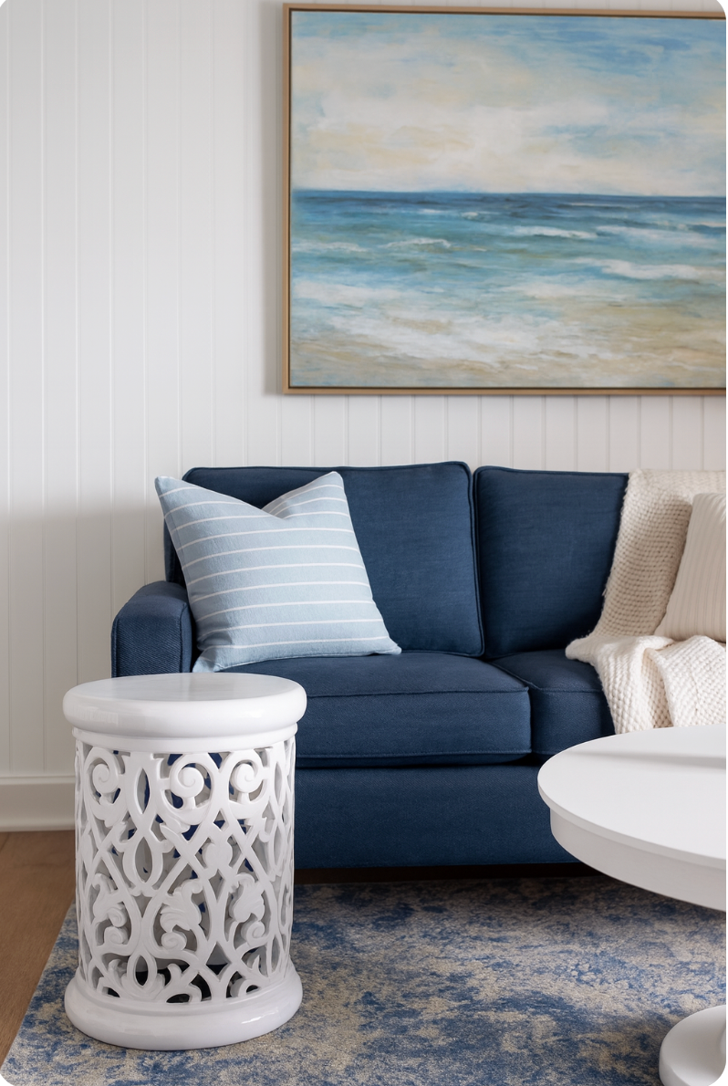 White Island Glazed Garden Stool