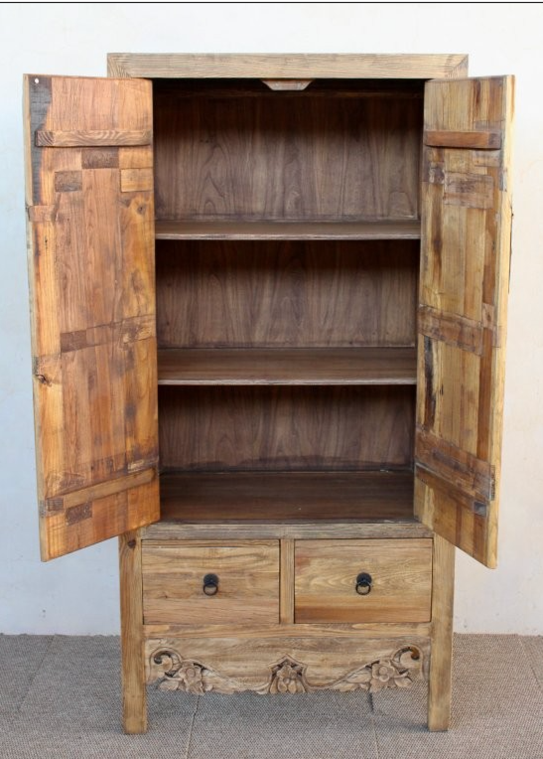 TALL NATURAL 2 DOOR CABINET