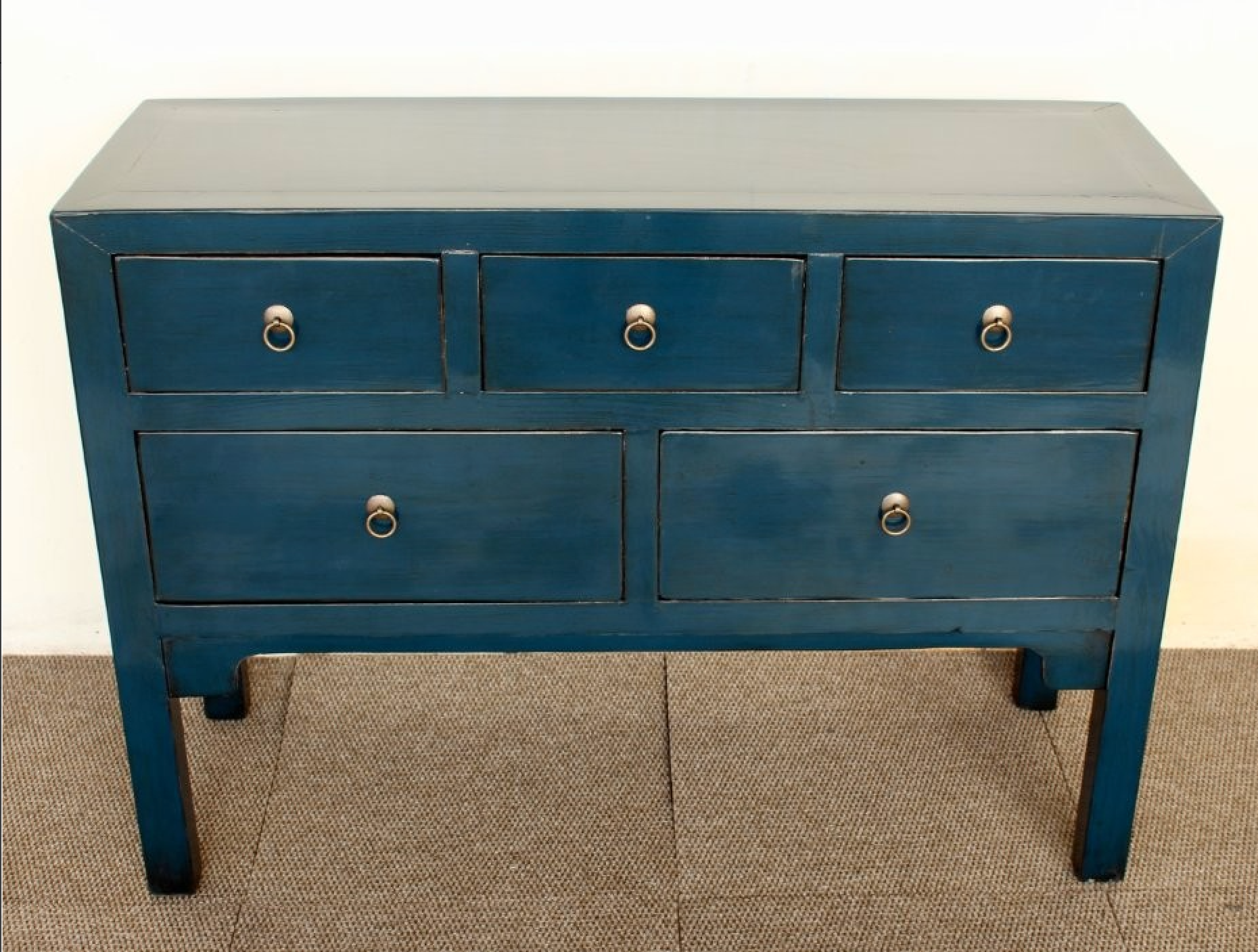 NAVY BLUE 5 DRAWER BUFFET CABINET